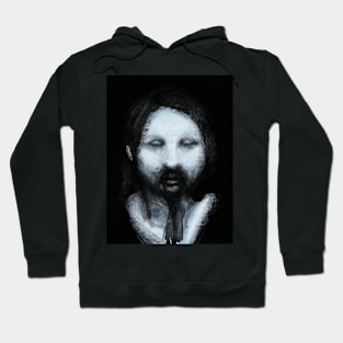 Blue zombie painted portrait Hoodie